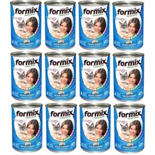 FORMİX Somon Parça Etli Soslu Yetişkin Kedi Konserve 400 gr X12 Adet