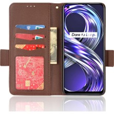 YH Market Realme 8i Cüzdan Pu Deri Manyetik Kart Yuvaları Tutucu Yan Toka Için Kılıf (Yurt Dışından)