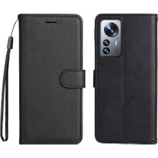 YH Market Kart Yuvası Klasik Düz Renk Iş ile Xiaomi 12 Pro Için Flip Case (Yurt Dışından)