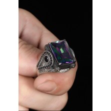 Ksr Moda Ksrmoda Mistik Topaz Taşlı 925 Ayar Gümüş Erkek Yüzük