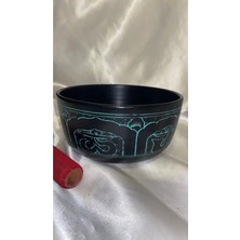 Rahan Tibet Çanağı Çanı Kasesi Meditasyon Çanı Yoga Çanı Tibet Singing Bowl 7 Element 19 cm Çap Siyah