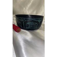 Rahan Tibet Çanağı Çanı Kasesi Meditasyon Çanı Yoga Çanı Tibet Singing Bowl 7 Element 19 cm Çap Siyah