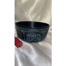 Rahan Tibet Çanağı Çanı Kasesi Meditasyon Çanı Yoga Çanı Tibet Singing Bowl 7 Element 19 cm Çap Siyah