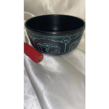 Rahan Tibet Çanağı Çanı Kasesi Meditasyon Çanı Yoga Çanı Tibet Singing Bowl 7 Element 19 cm Çap Siyah