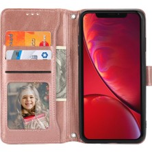 YH Mall Iphone Xr Kart Tutucu Kickstand Manyetik Kapatma Anti Pu Için Flip Case (Yurt Dışından)