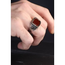 Ksr Moda Ksrmoda Akik Taşlı 925 Ayar Gümüş Erkek Yüzük