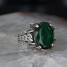 Ksr Moda Zincir Serisi 925 Ayar Zirkon Taşlı Erkek Gümüş Yüzük
