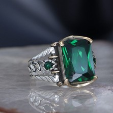 Ksr Moda Zincir Serisi 925 Ayar Zirkon Taşlı Erkek Gümüş Yüzük