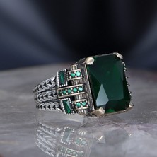 Ksr Moda Ksrmoda Zincir Serisi 925 Ayar Zirkontaşlı Erkek Gümüş Yüzük