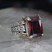 Ksr Moda Zincir Serisi 925 Ayar Zirkon Taşlı Erkek Gümüş Yüzük