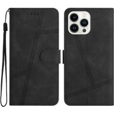 YH Mall IPhone 15 Için Flip Case Pro Bilek Kayışı Cüzdan Pu Deri Tam Koruma (Yurt Dışından)