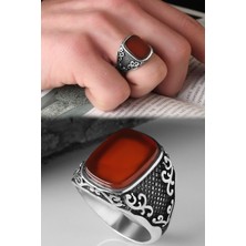 Ksr Moda Akik Taşlı 925 Ayar Erkek Gümüş Yüzük