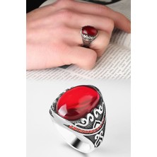 Ksr Moda Ksrmoda Zirkon Taşlı Desenli 925 Ayar Erkek Gümüş Yüzük