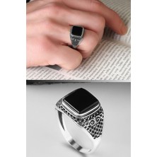 Ksr Moda Ksrmoda Oniks Taşlı 925 Ayar Erkek Gümüş Yüzük