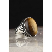 Ksr Moda Kaplangözü Taşlı 925 Ayar Gümüş Erkek Yüzük