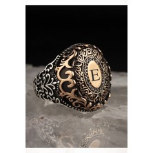 Ksr Moda Harf Yazılı 925 Ayar Erkek Gümüş Yüzük