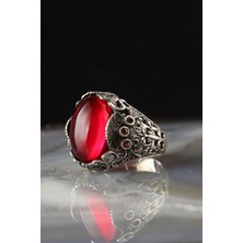 Ksr Moda Doğal Zirkon Taşlı 925 Ayar Gümüş Erkek Yüzük