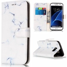 YH Mall Samsung Galaxy S7 Kenar Tam Koruma Için Flip Case Mermer Desen Pu (Yurt Dışından)