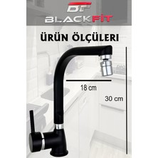 Blackfit Siyah Sürgülü Duş Seti Pervaneli Duş Başlığı Duş Bataryası Delta Lavabo Mutfak Bataryası