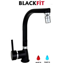 Blackfit Siyah Sürgülü Duş Seti Pervaneli Duş Başlığı Duş Bataryası Delta Lavabo Mutfak Bataryası