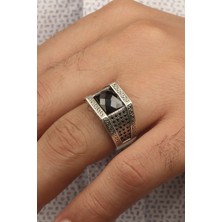 Ksr Moda Zirkon Taşlı 925 Ayar Erkek Gümüş Yüzük