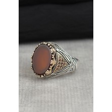 Ksr Moda Ksrmoda Akik Taşlı 925 Ayar Erkek Gümüş Yüzük