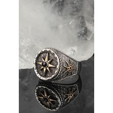 Ksr Moda Pusula Model Gümüş Erkek Yüzük