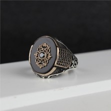 Ksr Moda Oniks Taşlı 925 Ayar Gümüş Yüzük