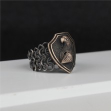 Ksr Moda Ksrmoda Kartal Işlemeli Örme Model 925 Ayar Gümüş Yüzük