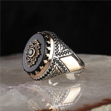 Ksr Moda Oniks Taşlı 925 Ayar Erkek Gümüş Yüzük