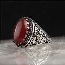 Ksr Moda Akik Taşlı 925 Ayar Gümüş Yüzük
