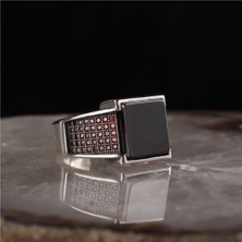 Ksr Moda Mat Oniks Taşlı 925 Ayar Erkek Gümüş Yüzük