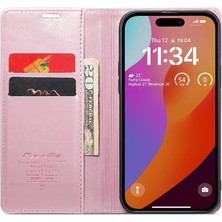 YH Mall Iphone 15 Için Flip Case Pro Çılgın At Pu Deri Kickstand Kart Tutucu (Yurt Dışından)