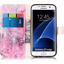 YH Mall Samsung Galaxy S7 Kenar Tam Koruma Için Flip Case Mermer Desen Pu (Yurt Dışından)