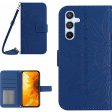 YH Mall Samsung Galaxy M14 5g ile Uyumlu Kabartmalı Ayçiçeği Cüzdanlı Uzun Çıkarılabilir Askılı ve Manyetik Kart Tutuculu Telefon Kılıfı (Yurt Dışından)