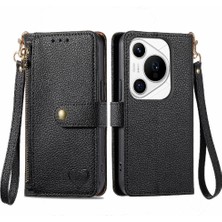 YH Mall Huawei Pura 70 Pro Için Flip Case Artı Aşk Cüzdan Fermuar Darbeye Vaka (Yurt Dışından)