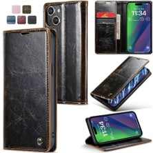 YH Mall Iphone 15 Için Flip Case Artı Çılgın At Pu Deri Retro Cüzdan Kapak (Yurt Dışından)