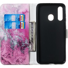 YH Mall Samsung Galaxy A60 Mermer Desen Pu Deri Cüzdan Kart Için Flip Case (Yurt Dışından)