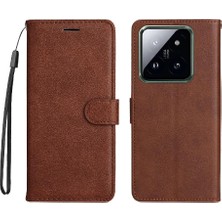 Bdt Shop Kart Yuvası ile Xiaomi 14 Pro Için Flip Case Klasik Düz Renk Yüksek Cüzdan (Yurt Dışından)