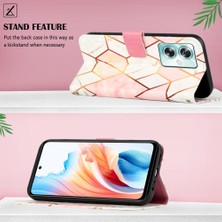 YH Mall Oppo A79 5g Mermer Desen Cüzdan Kickstand Pu Deri Için Kılıf (Yurt Dışından)