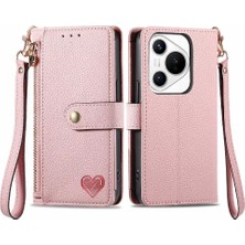 Bdt Shop Huawei Pura 70 Için Flip Case Aşk Deri Kılıf Cüzdan Fermuar Darbeye (Yurt Dışından)