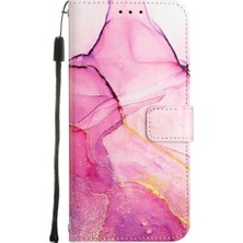 YH Mall Samsung Galaxy A8 2018 Mermer Desen Cüzdan Kickstand Pu Deri (Yurt Dışından)