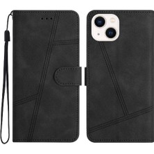 YH Mall IPhone 14 Için Flip Case Bilek Kayışı Cüzdan Pu Deri Tam Koruma Flip (Yurt Dışından)