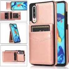 Bdt Shop Kılıf ile Huawei P30 Manyetik Toka Kickstand Kart Tutucu ile Uyumlu (Yurt Dışından)