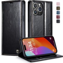 YH Mall Iphone 15 Için Flip Case Pro Max Kickstand Çılgın At Pu Deri Kart (Yurt Dışından)