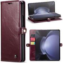 YH Mall Samsung Galaxy Z Için Flip Case Fold 5 5g Kickstand Kart Tutucu Manyetik (Yurt Dışından)