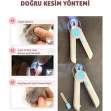 Cloody Işıklı Kedi Köpek Tırnak Makası Pet Evcil Hayvanları Için Korumalı Led'li Törpülü Tırnak Makası