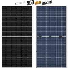 Sistem Solar Bifacial 550W Watt Güneş Paneli Monokristal 144 Hücre Solar Panel