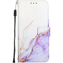 YH Mall Huawei P20 Kickstand Mermer Desen Cüzdan Pu Deri Kılıf (Yurt Dışından)