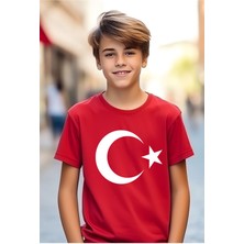 Elbiseciniz 23 Nisan 29 Ekim 10 Kasım 19 Mayıs Gösteri Kostüm Atatürk Baskılı Kırmızı Çocuk T-Shirt/tişört-